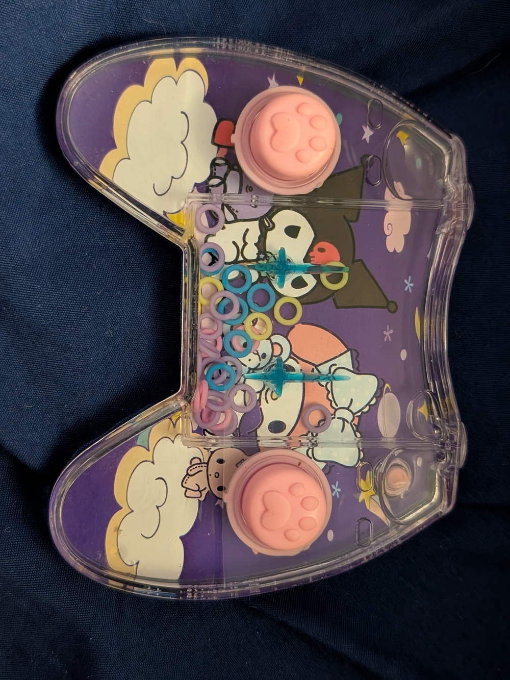 Sanrio Purple Controller-Shaped Water Ring Toss Toy with Pink Paw Buttons